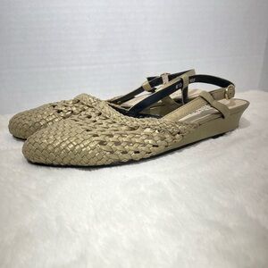 MARK LEMP Classics by WALKING CRADLES 1.25” slingback wedge woven sandals